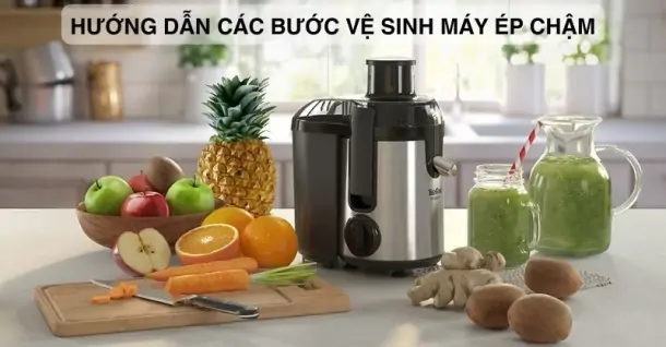 Hướng dẫn các bước vệ sinh máy ép chậm đúng chuẩn