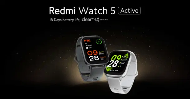 Redmi Watch 5 Active ra mắt: màn hình 2 inch, pin 18 ngày, hỗ trợ nghe gọi khử tiếng ồn