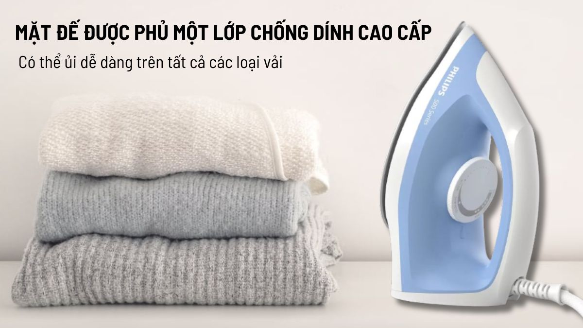 Philips DST0520/20 có mặt đế được phủ một lớp chống dính cao cấp