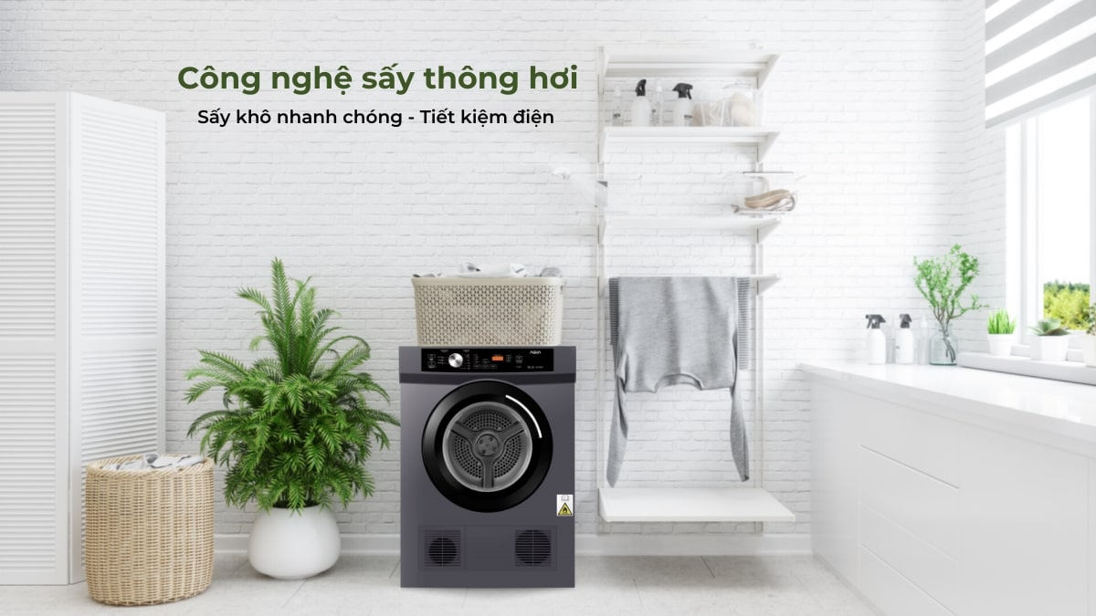 Công nghệ sấy thông hơi giúp hong khô quần áo nhanh chóng