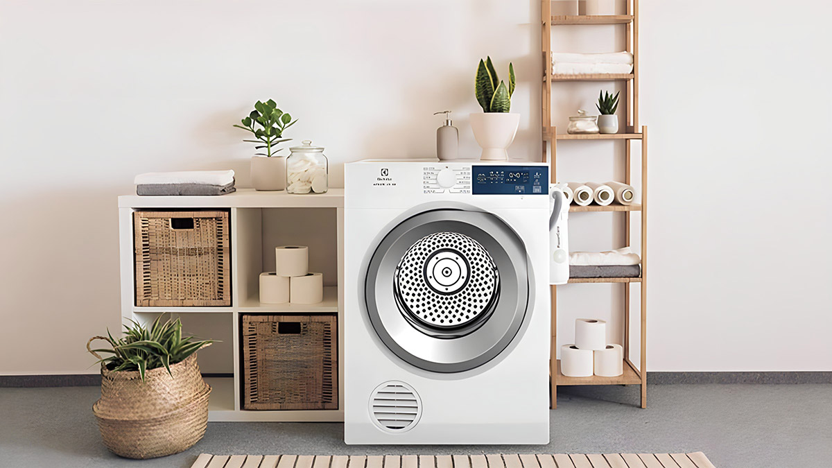 Thiết kế máy sấy thông hơi Electrolux EDV854J3WB có gam màu trắng tinh tế và sang trọng